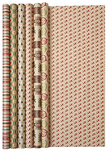 Clairefontaine 223799C - Rolle Geschenkapier Kraft braun 60g, 2x0,7m im Kartondisplay, Sortierung Weihnachten, 1 Rolle