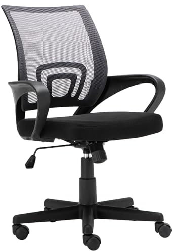 CLP Bürostuhl Genius I Höhenverstellbarer Schreibtischstuhl Mit Netz-Bezug, Farbe:grau