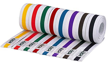 KWON Budogürtel mehrfarbig 260 weiß-orange-weiß