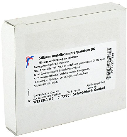 Stibium Met. Praeparatum D6 Ampullen 5X10 ml