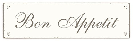 SCHILD Dekoschild « BON APPETIT » Shabby Vintage Holzschild Türschild Dekoration Frankreich Restaurant