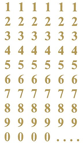 Avery Zweckform 3723 Letter Labels, A-Z 15.5 mm (foil, Strong Hold), 36 Stickers Numbers Gold