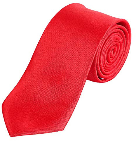 DonDon Herren Krawatte 7 cm klassische handgefertigte Business Krawatte Rot für Büro oder festliche Veranstaltungen