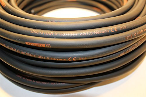 TITANEX KABEL H07RN-F 3x1,5 mm² (3G1,5) Baustellenkabel, Industriekabel geeignet für den Außenbereich 5-50m (50m)