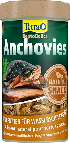 Tetra ReptoDelica Anchovies Schildkröten-Futter - Naturfutter aus 100% kleinen, getrockneten Fischen, 250 ml Dose