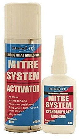 6 x Mitre Bonding Kit Superglue & Activator Sytem Rapid Strong Joint Adhesive Bond