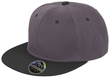Result Core Core Bronx original flat peak-snapback dual colour cap Heather Grey/ Black
