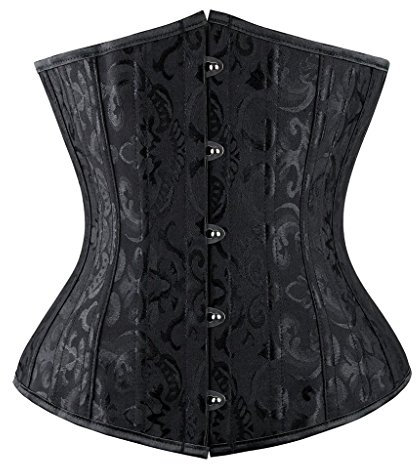 Everbellus Damen 24 Stahlstäbe Korsett Abnehmen Corsage Gürtel Unterbrust Cincher Ohne Stäbe Taillenmieder Schwarz XXX-Large