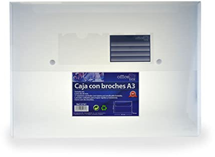 Projektboxen im A3-Format, transparent, mit Knopfverschluss, hohe Festigkeit und Qualität aus recycelbarem Polypropylen mit personalisierbaren Kartenfächern.