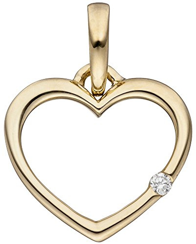 Anhänger Herz mit Diamant Brillant 333 Gold Gelbgold Herzanhänger Halsschmuck