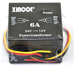 XINCOL® Reducteur De Tension DC/DC 24V à 12V 6A transformateur Convertisseur de tension 24 V DC à 12 V DC Portable Alimentation modulaire étanche Régulateur de Volt pour Auto Moto véhicule automobile