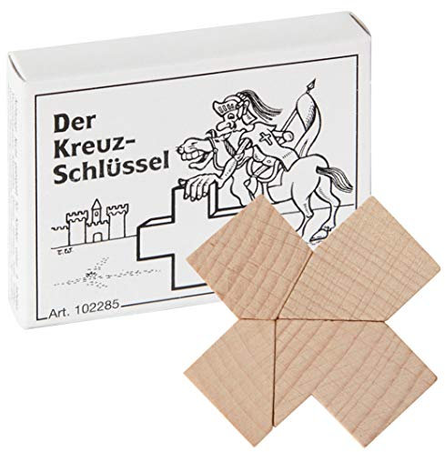 Bartl 102285 Mini-Holz-Puzzle Der Kreuz-Schlüssel aus 4 kleinen Holzteilen