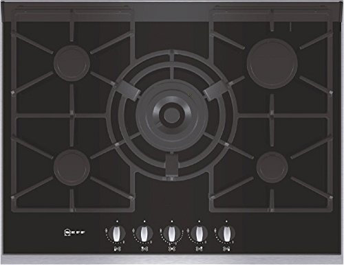 NEFF TS 6776 N Plaque de cuisson à gaz, 70,8 cm, 5 foyers à gaz réglables en continu, noire