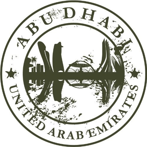 Abu Dhabi United Arab Emirates Travel Retro Rubber Stamp Hochwertigen Auto-Autoaufkleber 12 x 12 cm