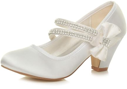 AJVANI Low Heel Strap Bridesmaid Party Formal Evening Shoes Size 10
