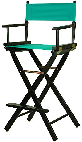 Casual Home 30 Director's Chair Black Frame-with Teal Canvas, Bar Height