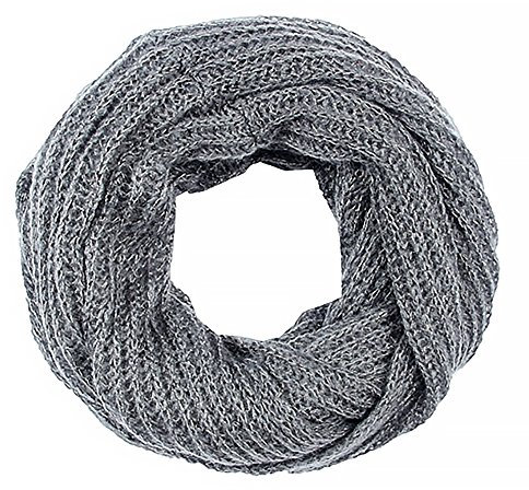Autiga Strickschal Loopschal Schlauchschal Rundschal Herren Damen Strick Schal Glitzer Grobstrick, Grau, unisize