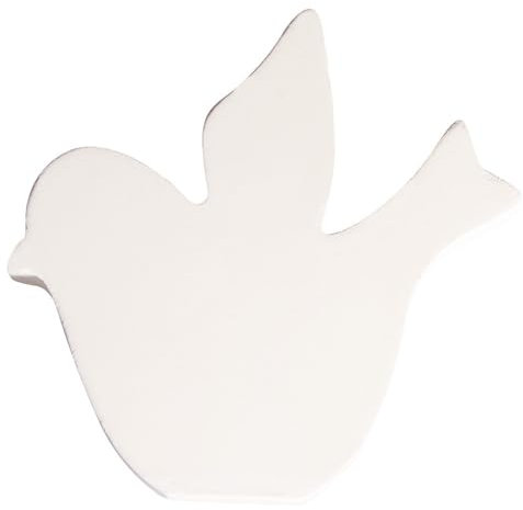 Rayher 62682000 MDF- Symbol Vogel, weiß, 11 cm, Stärke 2 cm, 3D-Vogel Holz, Holz-Vogel
