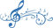 GRAZDesign Wandtattoo Musik Wohnzimmer Jugendzimmer Musikraum | Wandaufkleber Notenschlüßel - 94x50cm / 053 hellblau