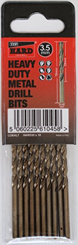 3.5 mm cobalt drill bit – Pack of 10 – M35 cobalt steel for stainless steel & hard metal drilling