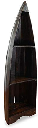 livasia Bootsregal, Standregal, Bücherregal, Holzregal, Badezimmerregal (braun, Höhe 145cm)