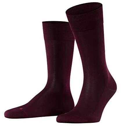 FALKE Herren Socken Sensitive Malaga, Fil d´Écosse Baumwolle, 1 Paar, Rot (Barolo 8596), 43-46