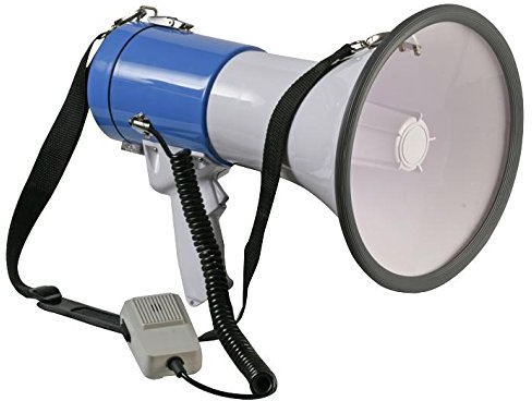 PULSE 25W Megaphone with Siren & Shoulder Strap – Handheld Portable Public Address System, CB-Style Microphone