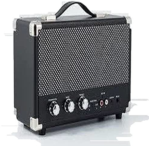 GPO Westwood Speaker Bluetooth Retro, Diffusore Portatile da 25 Watt con Subwoofer, Ingresso RCA, Griglia Retro, Maniglia di Trasporto, Nero