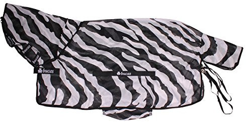 Bucas Buzz-Off Full Neck Zebra Pony- Black/White, Größe:110
