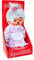 Sekiguchi 233150 - Original Monchhichi Großmutter, Plüschfigur mit Blümchenkleid, Schürze und Zopf mit Schleife, ca. 20 cm großes Kuscheltier aus grauem Plüsch