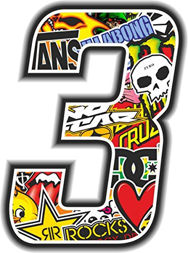 4R Quattroerre.it 13353 Numero 3 Adesivo Sticker Bomb