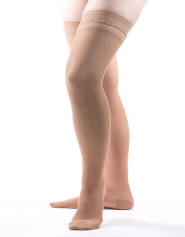 Allegro Women's Thigh High Compression Stockings 8-15 mmHg Support Hose