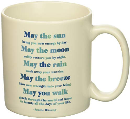 Quotable White Ceramic Mug, 400 ml, May The Sun Bring You New Energy by Day, Microwave and Dishwasher Safe