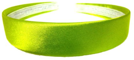 Aliceband Haarreif, leuchtende Farbem Satin, 2,5 cm breit Gr. 25mm max width, grün
