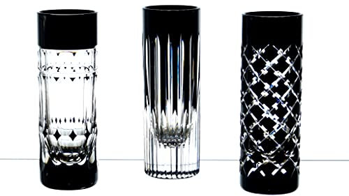 Lot de 6 verres à vodka colorés en cristal au plomb