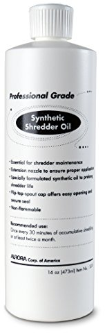 Aurora SL16 Professional Grade Synthetic Shredder Oil, 16 Oz Flip-Top Leak Proof Bottle, Synthetic Shredder Oil 16 oz. Bottle