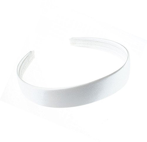 Serre-tête Alice recouvert de satin blanc de 2 cm de large