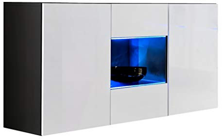 Meubles bonitos – Bahut pendentif de conception Varedo Noir et Blanc