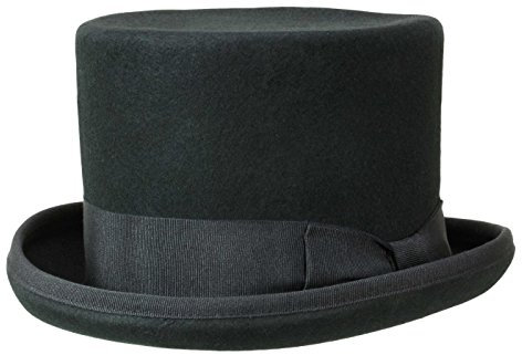 Guerra Top Hat Zylinder 14 cm aus Wollfilz - Schwarz (Black) - 54 cm