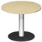 Konferenztisch, rund mit Säulenfuá, Durchm.xH 900x 720 mm, Plattenfarbe ahorn, Säule silber, Tellerfu