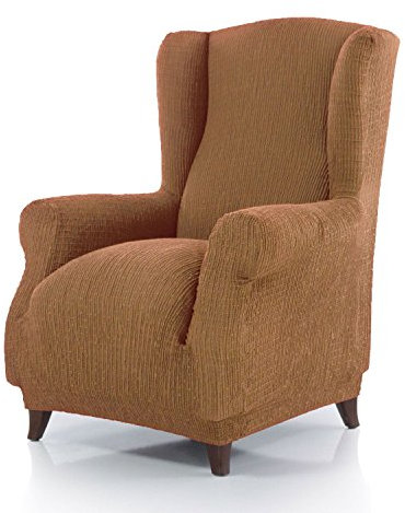 Homescapes Luxus Multi-Stretch Elastischer Bezug für Ohrensessel 70 bis 110 cm, Gold