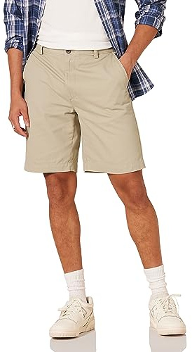 Amazon Essentials Herren Classic-Fit-Chino-Shorts, 23cm, Kaki, 33W
