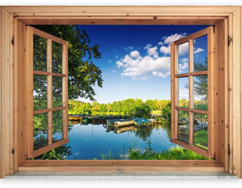 murando - Fototapete Vlies Poster Fensterblick, 210x150 cm, Schlafzimmer | Full HD Druck, 3D-Effekt, lichtbeständige Farben, ideal fürs Wohn- oder Schlafzimmer, schnelle Montage, lichtbeständig, edel
