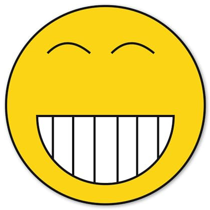 easydruck24de 1 Smiley-Aufkleber Retro Smiley Grinsen Kalle I kfz103 I Ø 9 cm groß rund I Sticker für Motorrad Roller Notebook Laptop Auto-Aufkleber wetterfest