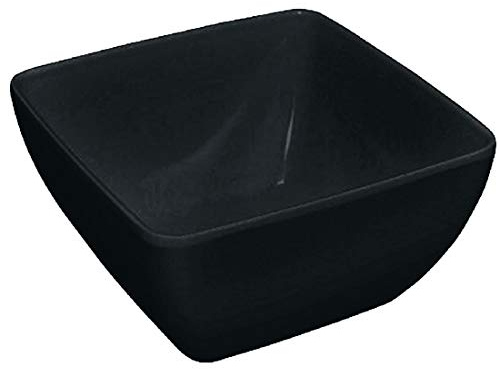 Olympia Kristallon Curved Melamine Bowl, Black, 200mm | Shatter-resistant commercial dishware withstands busy kitchen workflows with a curved design for stylish food presentation.