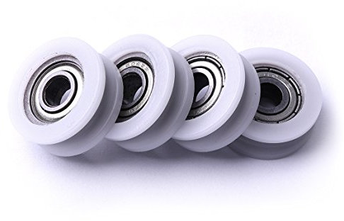 Atoplee U Groove Nylon Polea Ruedas, 4pcs Rodamiento de rodillos redondos 608ZZ para puerta corredera/barra angular/cajones, 8x30x10mm