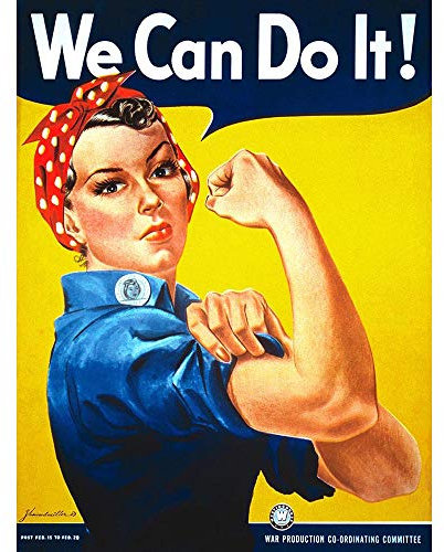 Wee Blue Coo War Second World We Can Do It Rosie Riveter Women USA Vintage Unframed Wall Art Print Poster Home Decor Premium