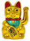 Starlet24® Winkende Glückskatze Winkekatze Lucky Cat Maneki-Neko Winkende Japanische Maneki-Neko batteriebetrieben (Gold Glänzend, 18cm)