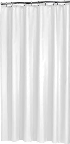 Sealskin Madeira Textil Duschvorhang, für Badewanne und Dusche, wasserabweisend, waschbar, Badezimmervorhang aus 100% Polyester, Farbe: Weiß uni, B x H: 240 x 200 cm