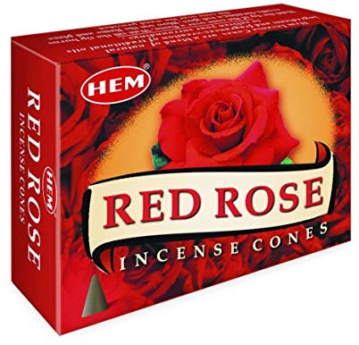 RED ROSE von HEM 12x 10 Räucher-KEGEL BIG PACK Räucherkerzen Incense Cones